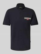Napapijri Slim Fit Poloshirt mit Label-Print Modell 'AYLMER' in Black,...