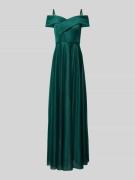 Christian Berg Cocktail Abendkleid mit gelegten Falten in Gruen Melang...