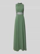 V.M. Abendkleid mit Stehkragen in Schilf, Größe 38
