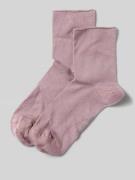 Christian Berg Woman Socken mit Label-Print in Altrosa, Größe 35-38
