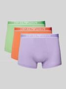 Emporio Armani Trunks mit elastischem Label-Bund im 3er-Pack in Fliede...