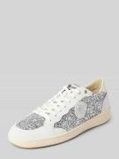 Blauer USA Sneaker mit Label-Badge Modell 'OLYMPIA' in Silber, Größe 4...