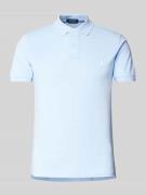 Polo Ralph Lauren Slim Fit Poloshirt mit Label-Stitching in Hellblau, ...