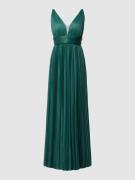 Jake*s Cocktail Abendkleid mit Plisseefalten in Oliv Melange, Größe 46