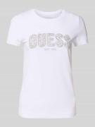 Guess T-Shirt mit Label-Stitching in Hellblau, Größe M