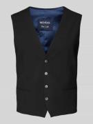MCNEAL Slim Fit Weste mit Paspeltaschen in Black, Größe 44