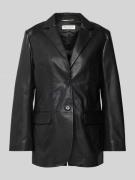 Marc O'Polo Longblazer aus softem Lamm-Nappaleder in Black, Größe 34