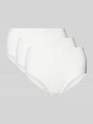 Sloggi High Waist Pants mit Label-Print in Offwhite, Größe L