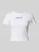 Levi's® Cropped T-Shirt mit Label-Stitching in Weiss, Größe L