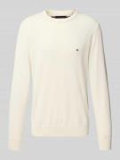 Tommy Hilfiger Strickpullover mit Leinen-Anteil in Ecru, Größe L