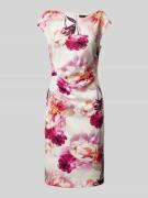 Swing Knielanges Cocktailkleid mit seitlicher Raffung in Rosa, Größe 3...