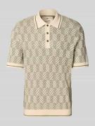 Jack & Jones Poloshirt in Strick-Optik Modell 'CODY' in Beige, Größe L