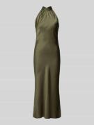 Swing Cocktailkleid mit Neckholder in Khaki, Größe 38