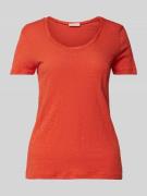 Marc O'Polo Shaped Fit T-Shirt aus reiner Baumwolle in Orange, Größe L