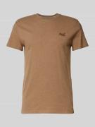 Superdry T-Shirt mit Label-Stitching in Beige, Größe L