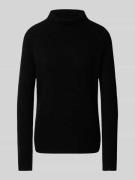 Fynch-Hatton Kaschmirpullover mit Stehkragen in Black, Größe M