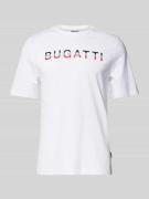 bugatti T-Shirt mit Label-Print in Weiss, Größe L