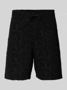 EA7 Emporio Armani Regular Fit Shorts mit Strukturmuster in Black, Grö...