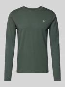 Marc O'Polo Longsleeve aus Baumwolle mit Label-Print in Oliv, Größe L