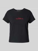 Review T-Shirt mit Statement-Stitching in Black, Größe L