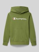 CHAMPION Hoodie mit Label-Stitching in Oliv, Größe 164