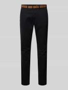 Tom Tailor Denim Slim Fit Chino mit Gürtel in Black, Größe 29/32