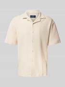 MCNEAL Regular Fit Freizeithemd mit Reverskragen in Beige, Größe XXL