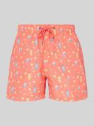 MCNEAL Relaxed Fit Badeshorts mit Leistentaschen in Hellrot, Größe L