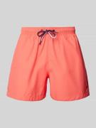 MCNEAL Relaxed Fit Badeshorts mit Logo-Stitching in Hellrot, Größe S