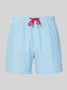 MCNEAL Badehose mit elastischem Bund und Tunnelzug in Metallic Blue, G...