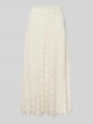 Jake*s Collection Midirock mit Motiv-Stitching in Ecru, Größe 38