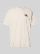 Hugo Blue T-Shirt mit Label-Stitching Modell 'Nampie' in Offwhite, Grö...