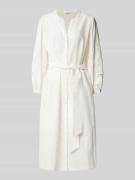 Seidensticker Midikleid aus Baumwoll-Leinen-Mix in Offwhite, Größe 46