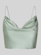 Jake*s Cocktail Crop Top mit Wasserfall-Ausschnitt in Khaki Melange, G...