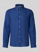 Brax Modern Fit Leinenhemd mit Brusttasche Modell 'Dirk' in Marine, Gr...