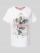 MOS MOSH T-Shirt mit Label-Print Modell 'HALLIN' in Weiss, Größe L