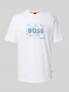 BOSS Orange T-Shirt mit Label-Print in Weiss, Größe XXL