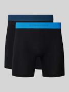 Schiesser Boxershorts mit elastischem Label-Bund im 2er-Pack in Bleu, ...