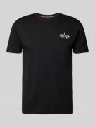 Alpha Industries T-Shirt mit Logo-Print in BLACK, Größe L