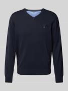 Fynch-Hatton Strickpullover mit Logo-Stitching in Marine, Größe M