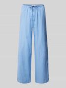 Gina Tricot Wide Leg Leinenhose mit Tunnelzug in Hellblau, Größe M