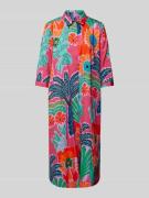 Milano Italy Hemdblusenkleid mit 3/4-Arm in Pink, Größe 40