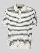 Fynch-Hatton Regular Fit Poloshirt aus Baumwoll-Leinen-Mix in Offwhite...