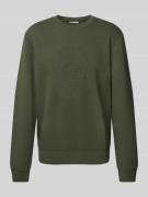 Lacoste Sweatshirt mit Label-Stitching in Dunkelgruen, Größe L