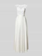 Unique Brautkleid mit floralen Stickereien in Offwhite, Größe 32