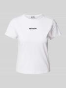 Review T-Shirt mit Label-Print in Weiss, Größe L