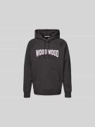 WOOD WOOD Oversized Hoodie mit Label-Print in Anthrazit, Größe L