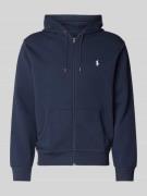 Polo Ralph Lauren Sweatjacke mit Logo-Stitching in Marine, Größe L