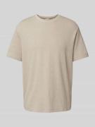 CK Calvin Klein T-Shirt mit geripptem Rundhalsausschnitt in Beige, Grö...