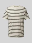 Gant T-Shirt mit Label-Stitching in Offwhite, Größe 5XL